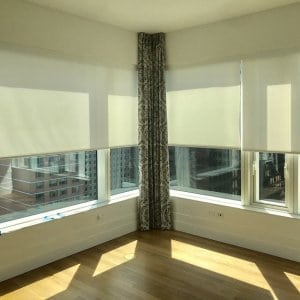 252 east 57 St. Rollease 5% Solar Shades with side panels
