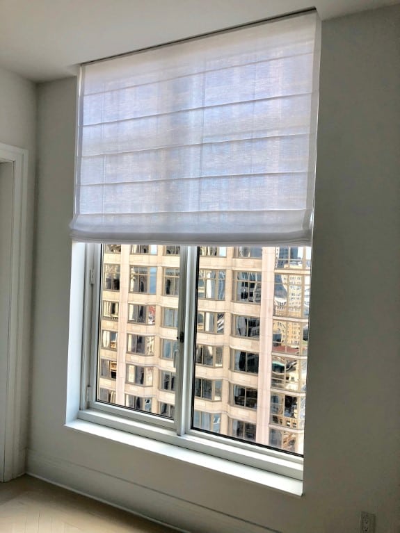 Sheer Roman Shades with Rollease motor