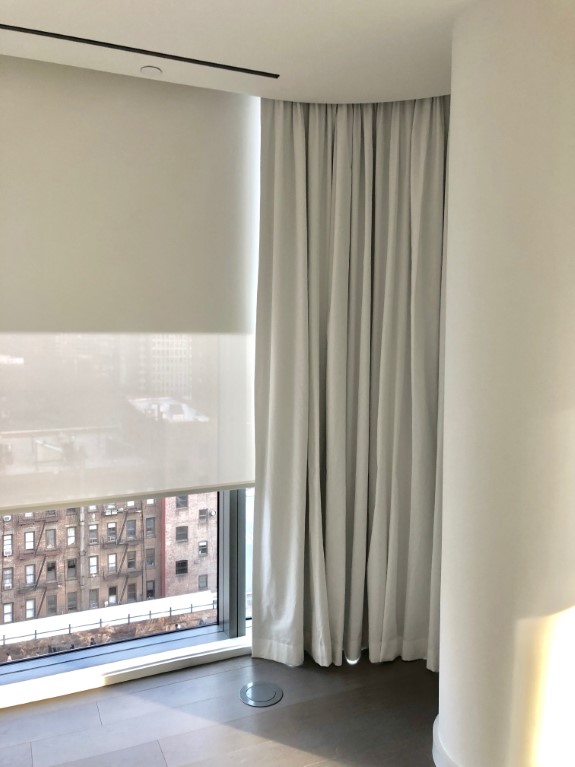 motorized shades with dual Fabric