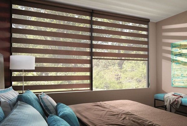 bedroom banded shades